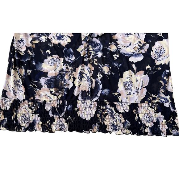 INC International Concepts Navy Sheer Floral Print Blouse Womens Size XL - Picture 5 of 7